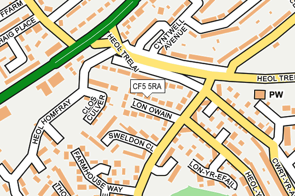 CF5 5RA map - OS OpenMap – Local (Ordnance Survey)