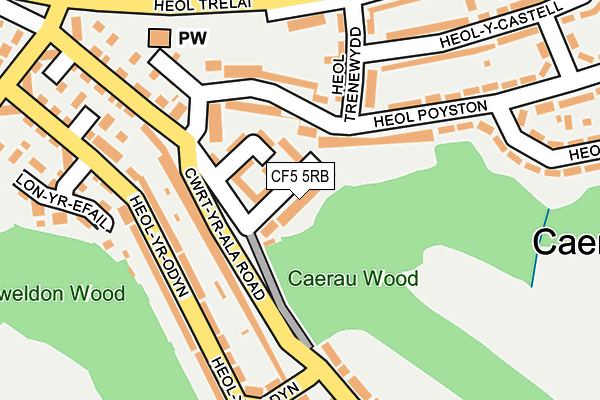 CF5 5RB map - OS OpenMap – Local (Ordnance Survey)