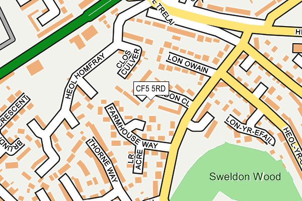 CF5 5RD map - OS OpenMap – Local (Ordnance Survey)