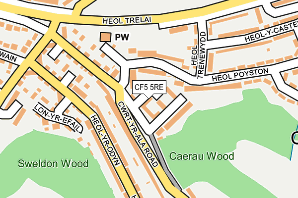 CF5 5RE map - OS OpenMap – Local (Ordnance Survey)