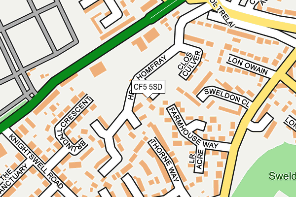 CF5 5SD map - OS OpenMap – Local (Ordnance Survey)