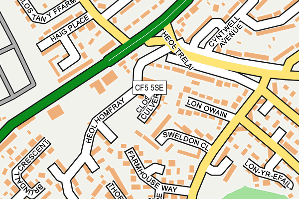 CF5 5SE map - OS OpenMap – Local (Ordnance Survey)