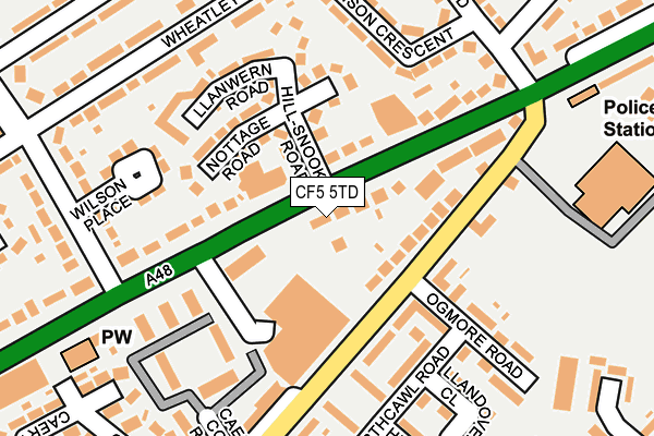 CF5 5TD map - OS OpenMap – Local (Ordnance Survey)