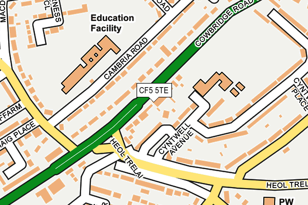 CF5 5TE map - OS OpenMap – Local (Ordnance Survey)