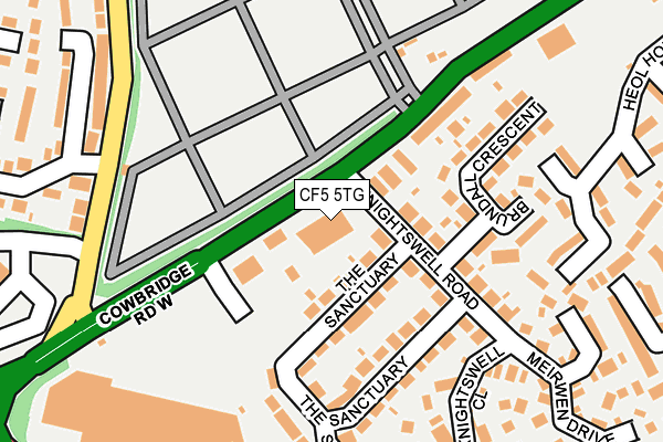 CF5 5TG map - OS OpenMap – Local (Ordnance Survey)