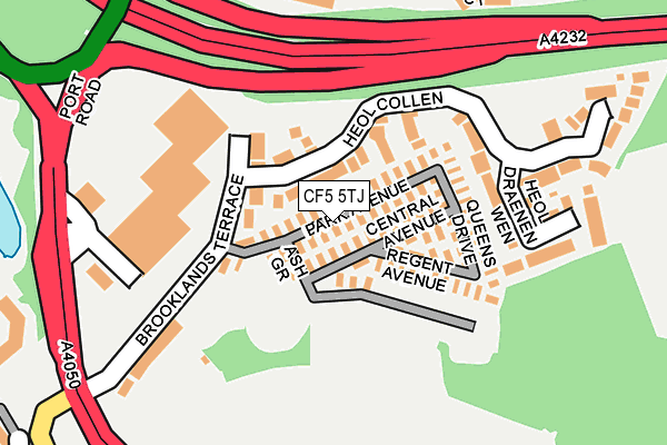 CF5 5TJ map - OS OpenMap – Local (Ordnance Survey)