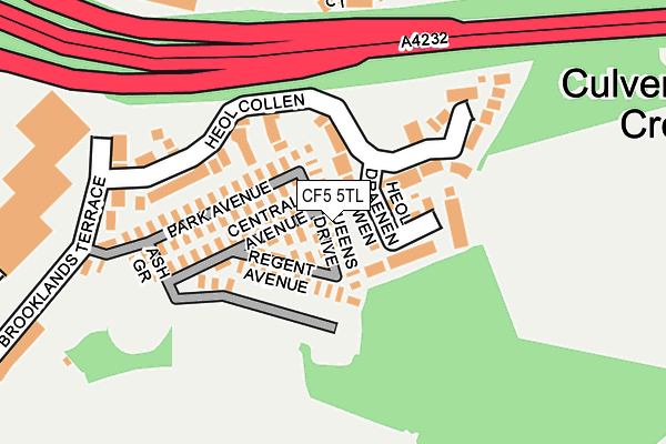 CF5 5TL map - OS OpenMap – Local (Ordnance Survey)