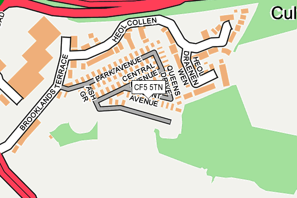 CF5 5TN map - OS OpenMap – Local (Ordnance Survey)