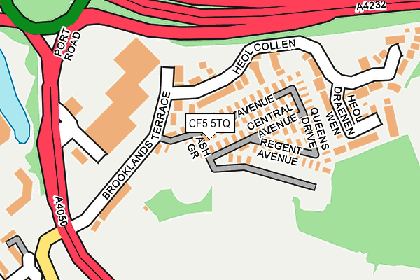 CF5 5TQ map - OS OpenMap – Local (Ordnance Survey)