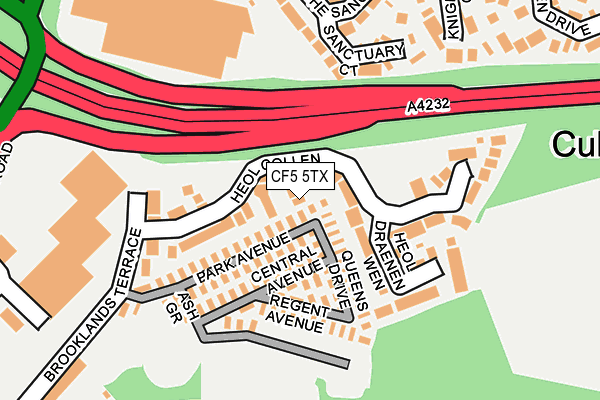 CF5 5TX map - OS OpenMap – Local (Ordnance Survey)
