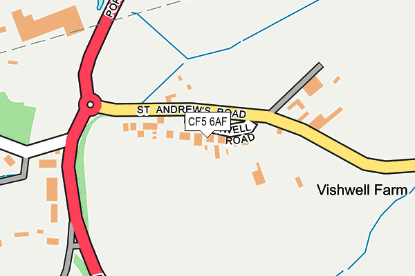 CF5 6AF map - OS OpenMap – Local (Ordnance Survey)