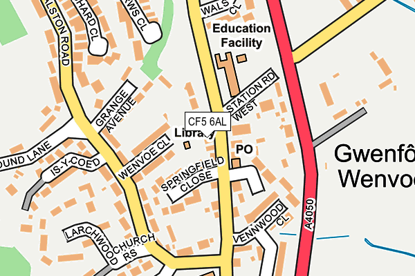 CF5 6AL map - OS OpenMap – Local (Ordnance Survey)