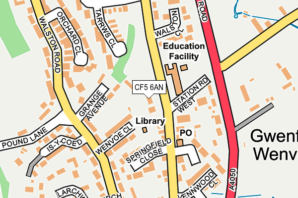 CF5 6AN map - OS OpenMap – Local (Ordnance Survey)