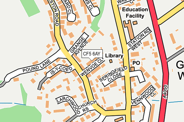 CF5 6AY map - OS OpenMap – Local (Ordnance Survey)