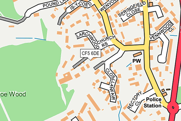 CF5 6DE map - OS OpenMap – Local (Ordnance Survey)