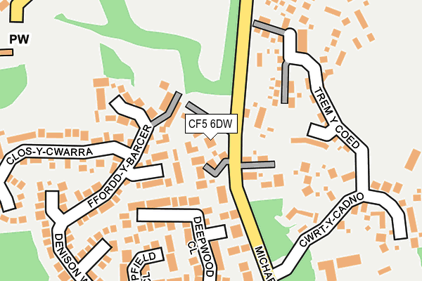 CF5 6DW map - OS OpenMap – Local (Ordnance Survey)