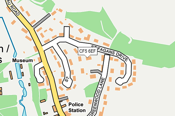 CF5 6EF map - OS OpenMap – Local (Ordnance Survey)