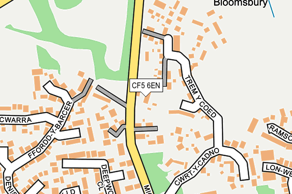 CF5 6EN map - OS OpenMap – Local (Ordnance Survey)