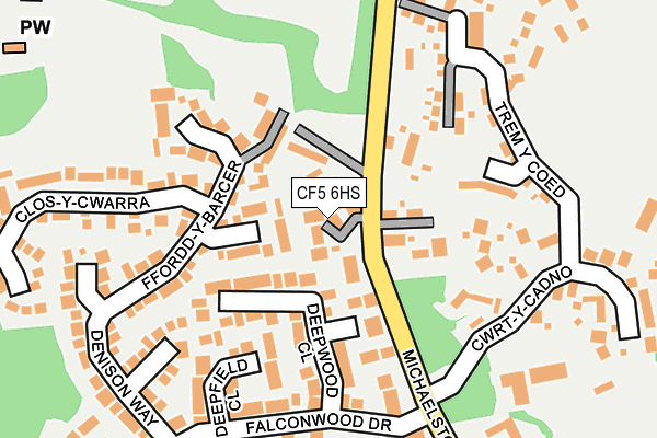 CF5 6HS map - OS OpenMap – Local (Ordnance Survey)