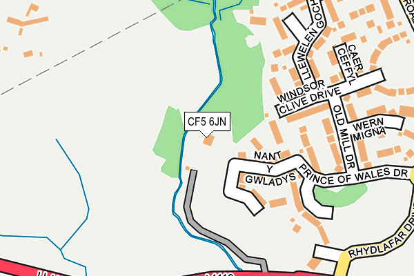 CF5 6JN map - OS OpenMap – Local (Ordnance Survey)