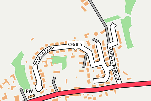 CF5 6TY map - OS OpenMap – Local (Ordnance Survey)