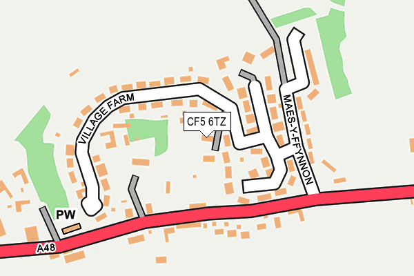 CF5 6TZ map - OS OpenMap – Local (Ordnance Survey)