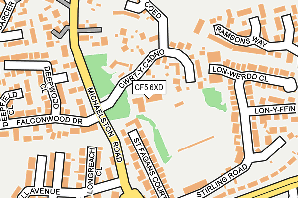 CF5 6XD map - OS OpenMap – Local (Ordnance Survey)