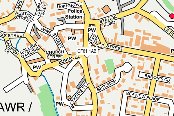 CF61 1AB map - OS OpenMap – Local (Ordnance Survey)