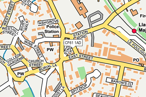CF61 1AD map - OS OpenMap – Local (Ordnance Survey)