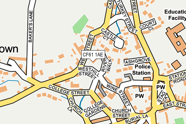 CF61 1AE map - OS OpenMap – Local (Ordnance Survey)