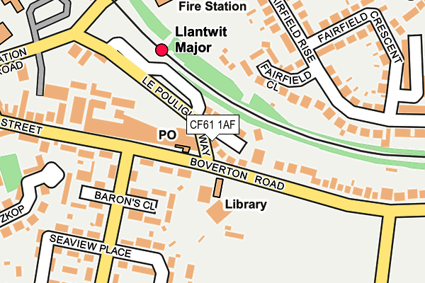 CF61 1AF map - OS OpenMap – Local (Ordnance Survey)