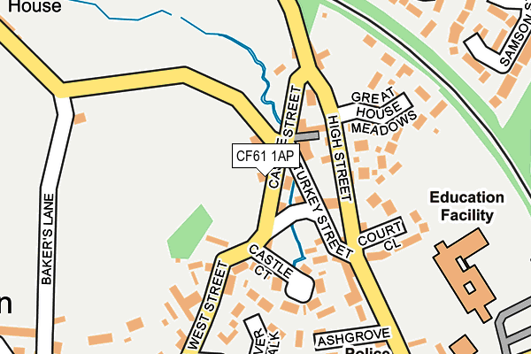 CF61 1AP map - OS OpenMap – Local (Ordnance Survey)
