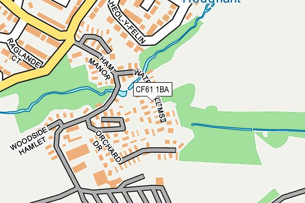 CF61 1BA map - OS OpenMap – Local (Ordnance Survey)