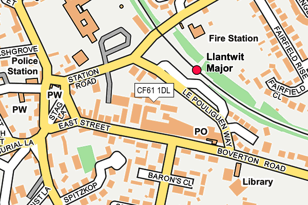 CF61 1DL map - OS OpenMap – Local (Ordnance Survey)