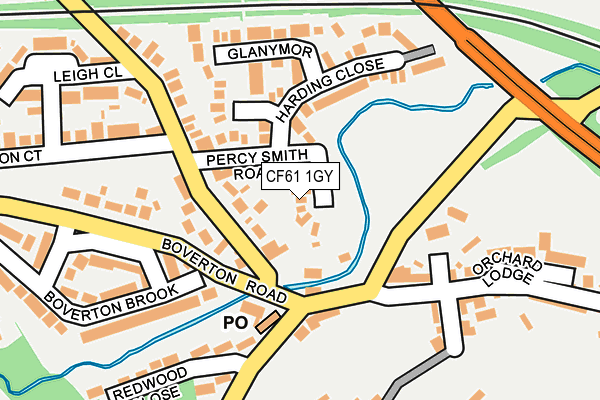 CF61 1GY map - OS OpenMap – Local (Ordnance Survey)