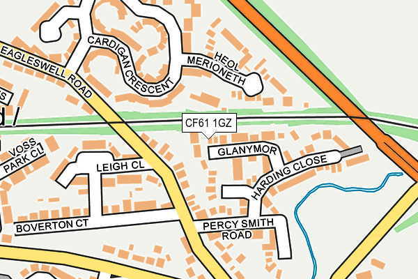 CF61 1GZ map - OS OpenMap – Local (Ordnance Survey)