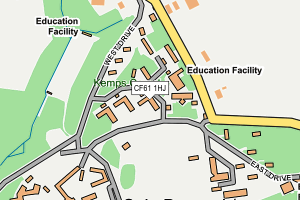 CF61 1HJ map - OS OpenMap – Local (Ordnance Survey)