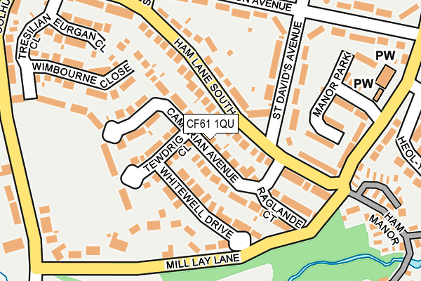 CF61 1QU map - OS OpenMap – Local (Ordnance Survey)