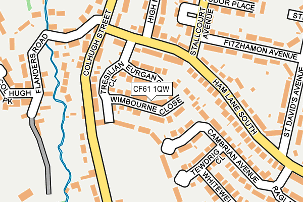 CF61 1QW map - OS OpenMap – Local (Ordnance Survey)
