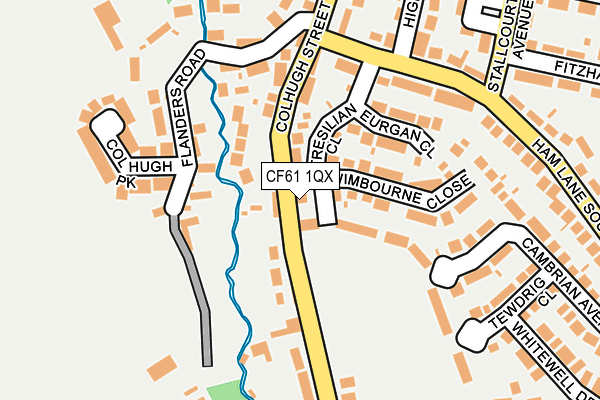 CF61 1QX map - OS OpenMap – Local (Ordnance Survey)