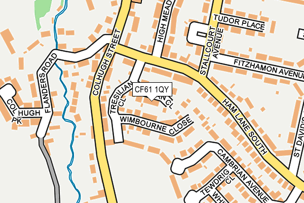 CF61 1QY map - OS OpenMap – Local (Ordnance Survey)