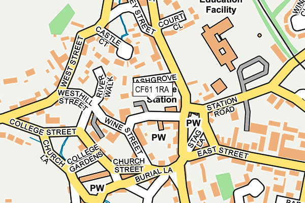 CF61 1RA map - OS OpenMap – Local (Ordnance Survey)