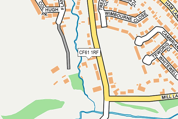 CF61 1RF map - OS OpenMap – Local (Ordnance Survey)