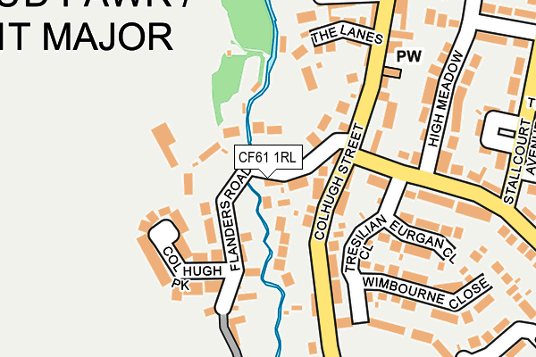 CF61 1RL map - OS OpenMap – Local (Ordnance Survey)