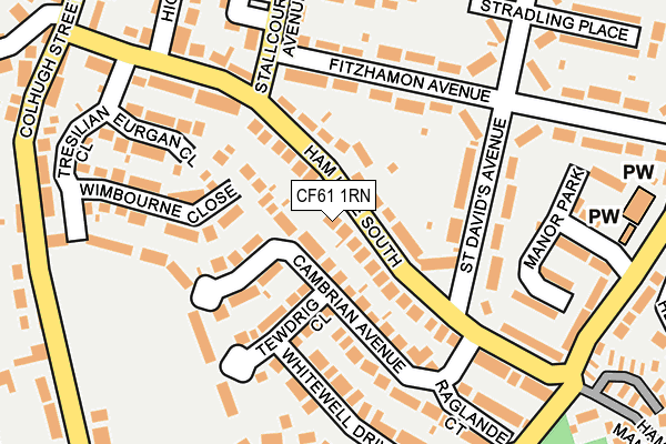CF61 1RN map - OS OpenMap – Local (Ordnance Survey)