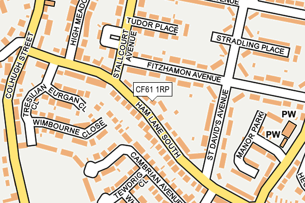 CF61 1RP map - OS OpenMap – Local (Ordnance Survey)