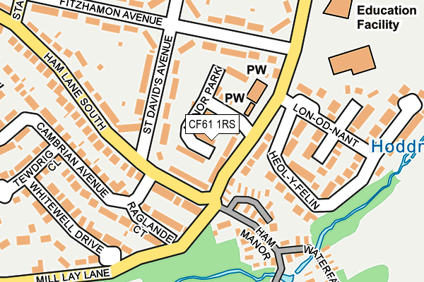 CF61 1RS map - OS OpenMap – Local (Ordnance Survey)