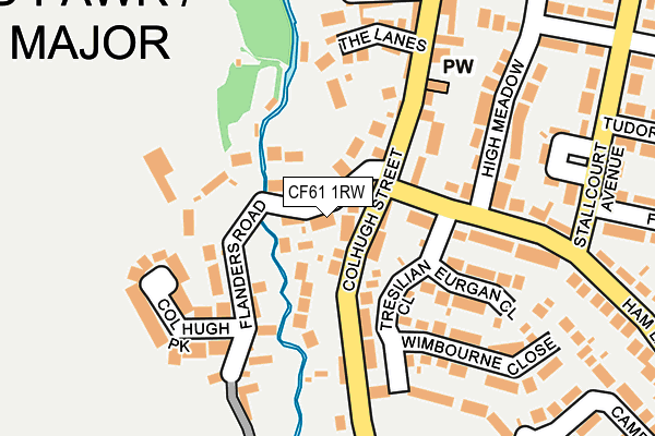 CF61 1RW map - OS OpenMap – Local (Ordnance Survey)