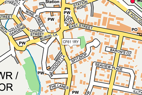 CF61 1RY map - OS OpenMap – Local (Ordnance Survey)