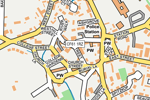 CF61 1RZ map - OS OpenMap – Local (Ordnance Survey)